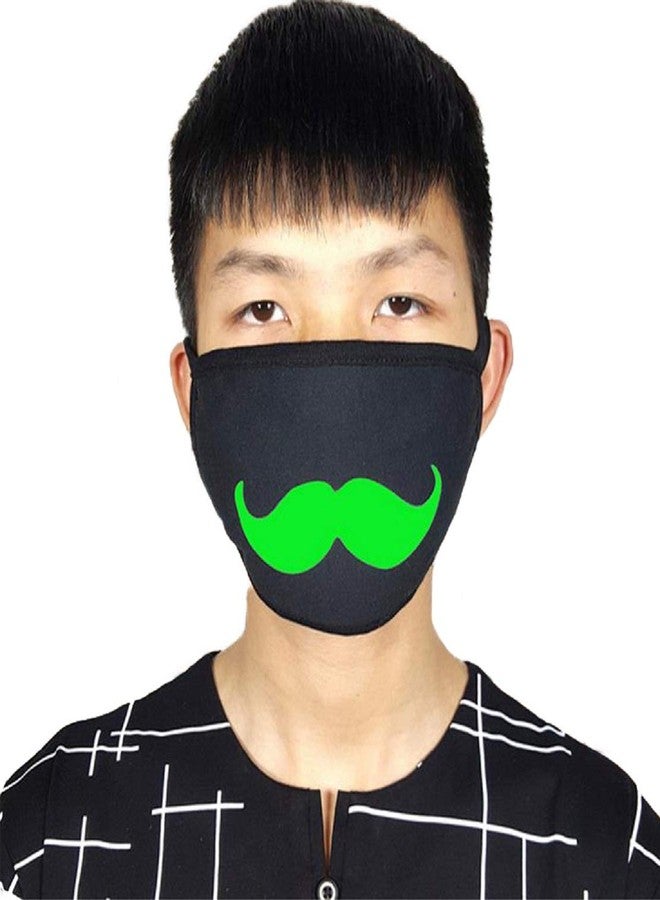 VRITRAZ Glow in the dark luminous Cotton Anti Dust, Pollution Face Mouth Mask for Man Woman HappyTeeth Mustache - Image 5
